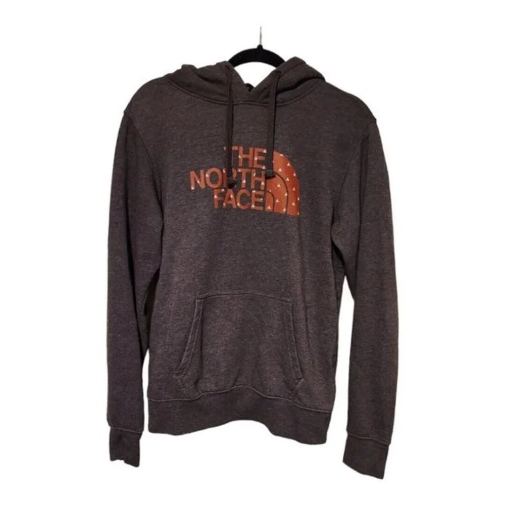The North Face Hoodie Men's S/P Gray Logo Front Pocket Half Dome Teepee Pullover